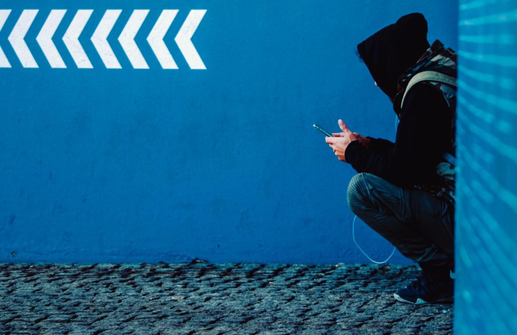 Human City Person Smartphone Alone